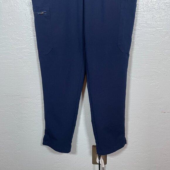 Figs Women Maternity M Navy Blue Yola Scrub Pants Belly Band Pockets Stretch - Picture 2 of 8